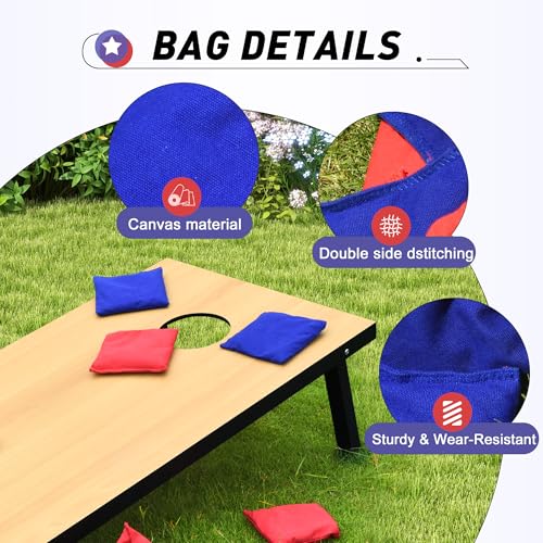 4x2 Ft Cornhole Boards Set, Premium Regulation Size Cornhole Boards with 8 All-Weather Bean Bags, Carrying Case and Scoreboard - style: 4'x2' Natural
