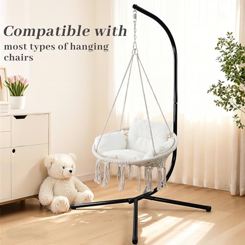 Hammock Stand Heavy Duty Steel - Outdoor Indoor Universal Haning Stand Only for Hammock Chairs, Sensory Swings & Egg Chairs,Supports Up to 350 lbs
