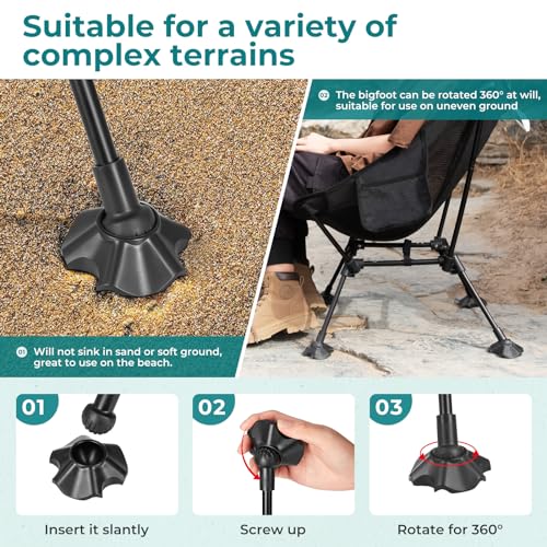 ATEPA Backpacking Chair, Ultralight Folding Portable Small Camping Chairs for Adults Compact Foldable Beach Seat with Anti-Sinking Feet & Aluminum Frame for Outdoor Hiking Travel Fishing, 2 Pack