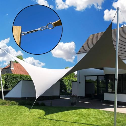 yofit 44 Pcs Shade Sail Hardware Kit, 6 Inch Outdoor Sun Sail Accessories, 304 Stainless Steel Turnbuckles & Brackets for Triangle/Rectangle Sails, Patio Canopy Installation Hardware Set Waterproof - size: 6 inch 44 pcs