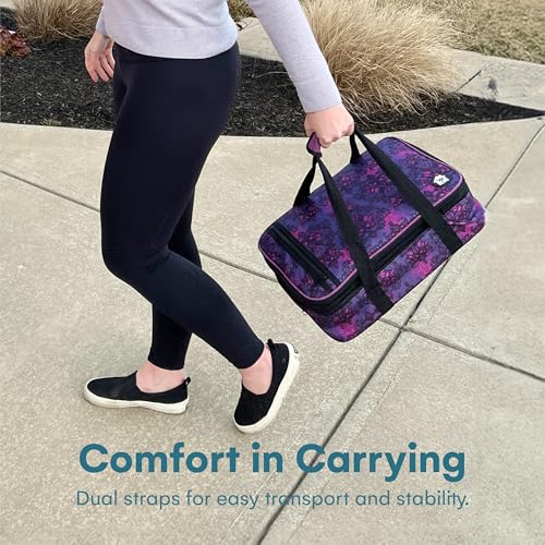 VP Home Double Casserole Insulated Travel Food Containers Carry Bag - Henna Tattoo Design for Trip Birthday Party, Mother's Day, Grocery Store, Supermarket, Outdoor Picnic, and More - Lunch Bag - color: Double Henna Tattoo