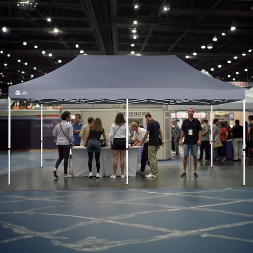 CROWN SHADES 10x20 Pop Up Canopy Tent - Commercial Canopy Tent with 400D Strength Oxford Fabric, Hexagonal Leg, 4 Upgraded Weights - Great for Trade Shows, Events,Parties & Commercial Use, Gray - color: Gray, size: 10x20