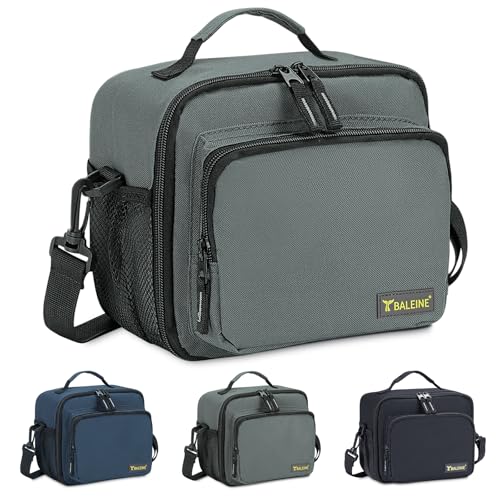 BALEINE Insulated Lunch Bag for Men Women, Leakproof Cooler Bag with Adjustable Shoulder Strap for Work Picnic, Lunch Box for Women Men (Small, Grey) - color: Gray, size: Small