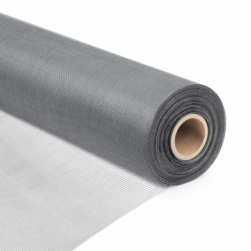 Fiberglass Window Screen Roll 36” x 100’ Easy to Use Grey Replacement Window Screens for House Windows or Door - color: Gray, size: 36” x 100’