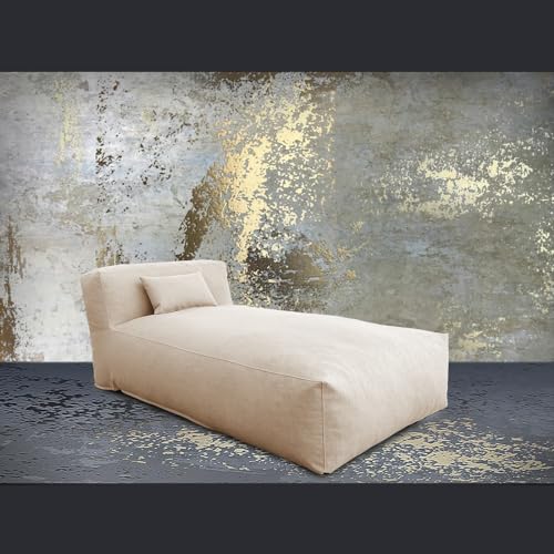 Dineli Modern ANNY-H Lounge Chair Outdoor Bed Lounger Outdoor Couch Sofa Comfy Patio Furniture Dense Foam Pool Loungers Lazy Sofa for Outside, Water-Resistant Sunbed (Light Beige, 70'' Length) - color: Light Beige, 70'' Length