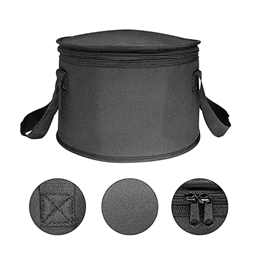 Set of 2 Polyester Fabric Round Thermal Casserole Carrier,Reusable Insulated Lunch Cooler Bag,Pie Carrier for Potluck,Picnics,Collapsible Cooler for Hot/Cold Food,11X7 inch - color: Black Color