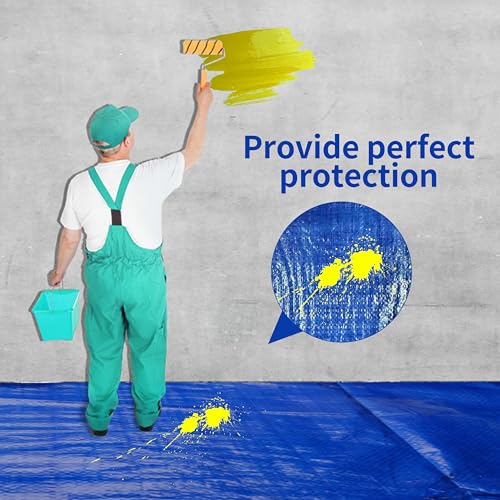 Tarp 6x8 ft 100% Waterproof Uv Resistant High Durability Multipurpose 5mil Blue Tarp for Covering Courtyards, Cars, Camping, Gardens, Pet Nests -by MVPNET - color: 5mil, size: 6x8