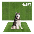 GLOBREEN Artificial Grass Pad for Dogs Potty, 4FTX6FT Pets Fake Grass Pee Pads, Turf Grass Rug Patio Balcony Yard Indoor Outdoor Use - size: 4ftx6ft