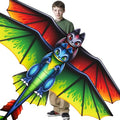 2 Pack Patriotic Eagle & Dragon & Butterfly Kite for Kids and Adults, Easy to Fly Huge Kites for Kids Ages 4-8 8-12 with 328FT String for Beach Park Easter Gift Outdoor Games and Activities - style: 2 Pack Dragon Kites