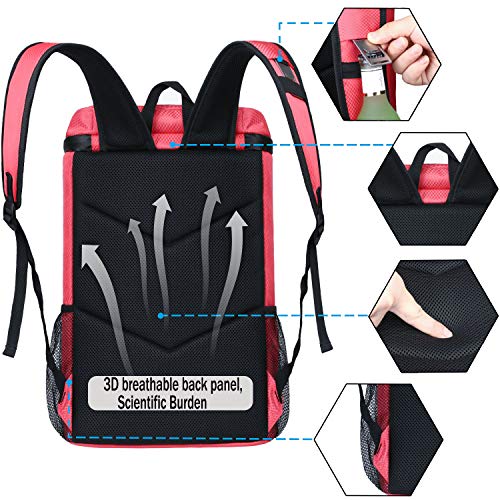 FORICH Soft Cooler Backpack Insulated Waterproof Backpack Cooler Bag Leak Proof Portable Small Cooler Backpacks to Work Lunch Travel Beach Camping Hiking Picnic Fishing Beer for Men Women - color: Watermelon Red