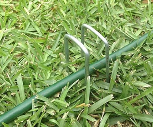 AAGUT Landscape Staples 8 Inch 11 Gauge Garden Staples 50 Pack, Galvanized Heavy Duty U-Shaped Sod Pins,Yard Ground Lawn Fence Stakes for Weed Barrier Fabric Irrigation Tubing - color: Silver, size: 8'' x 50Pcs-11Ga