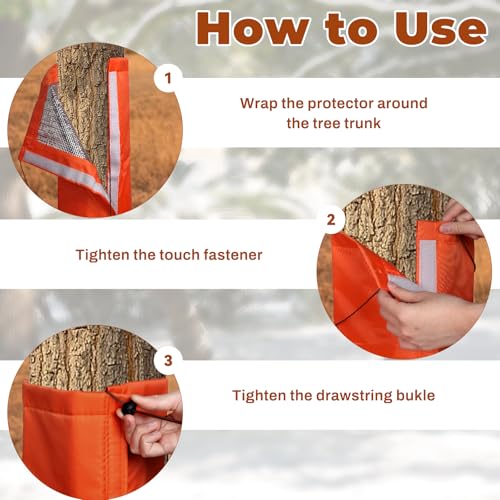 2Pcs Palm Tree Trunk Protectors(Dia 7.9") - 3 Layers Thermal Winter Tree Trunk Freeze Covers with Drawstring for Winter Tree Protection,Plant Trunk Covers Freeze Protection for Outdoor Cold Weather