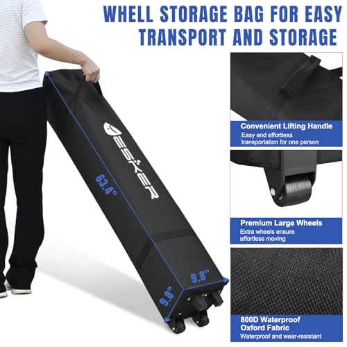 Yesker 10x10 Pop Up Canopy Tent with 4 Sidewalls Portable Folding Outdoor Canopy Easy Setup Gazebo Waterproof Instant Popup Shelter Tent w Wheeled Carry Bag sandbags for Events Parties Camping, Gray - size: 10x10FT Gray w Sidewalls