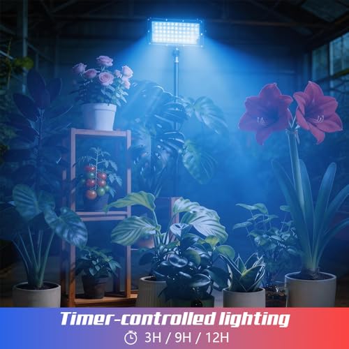 Grow Light for Indoor Plants,LED Plant Grow Light with Adjustable Tripod Stand 32.7”-61.6”,Red Blue Spectrum,USB Powered with 3/9/12H Timer,360° Adjustable Panel for Seedlings,Herbs,Home Garden - color: Grow Light