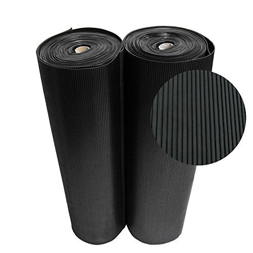 Rubber-Cal Ramp Cleat Non-Slip Outdoor Rubber Mats - 1/8" Thick x 3ft x 3ft Floor Mat - size: 36"L x 36"W x 0.1"Th