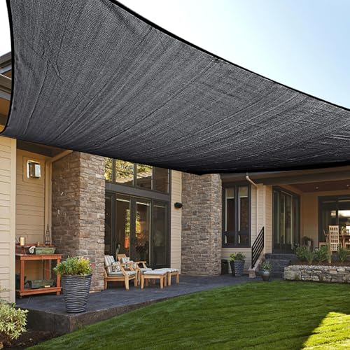 LOVE STORY 8' x 8' Sun Shade Sail Rectangle Sunshade UV Block Patio Shade Sail for Garden Backyard, Graphite Grey - color: Graphite Grey, size: 0 8' x 0 8'