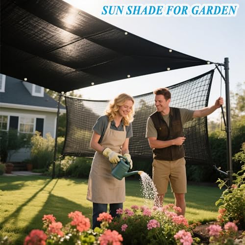90% Black Sun Shade Cloth 12x20 ft - Fence Privacy Screen, Breathable Mesh Tarp & Serrated Grommets for Garden Plants Outdoor, Patio Pergola, Porch Cover, Chicken Coop & Dog Kennel - size: 12x20 ft