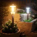 BITPOTT 4 Pack Solar Pathway Lights Waterproof IP65, 2-in-1 Warm&Cool Solar Lights Outdoor, Bright Solar Light Outside Pathway, Auto On/Off Outdoor Light for Yard Walkway Driveway Landscape - size: 4 Pack