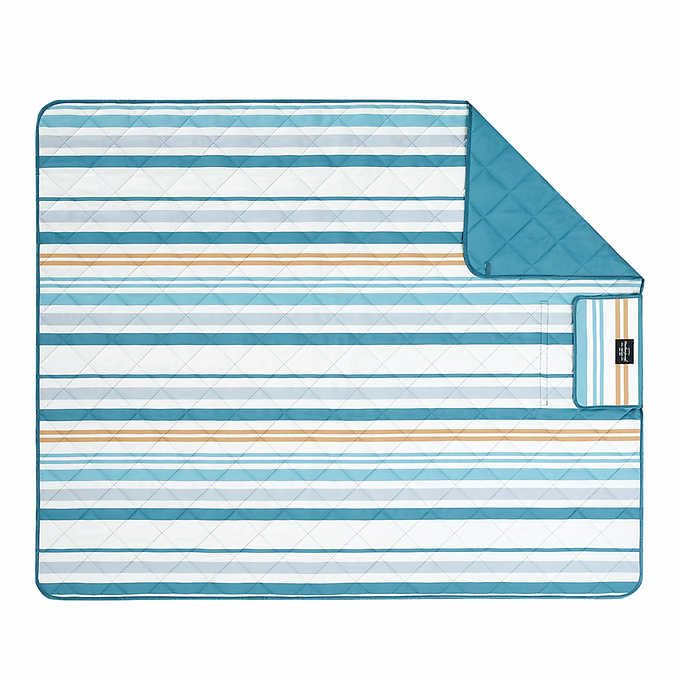 Weatherproof Vintage Outdoor Blanket (60in x 72in) - Portable Picnic Blankets Waterproof Foldable & Beach Blanket Waterproof Sandproof with Carry Strap, Camping Blanket - Foldable Waterproof (Stripe) - color: Stripe