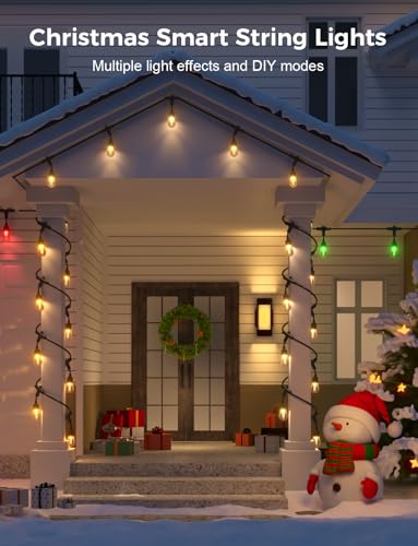 XMCOSY+ Smart Outdoor String Lights, 123Ft Patio Lights Waterproof, App Control, Compatible with Alexa, RGBCWIC Color Changing LED String Light for Outside - size: 123Ft-Classic Bulb