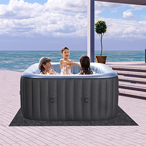 74" X 72" Hot Tub Mat, Inflatable Hot Tubs Floor Pad, Reusable Washable Spa Pool Ground Protection, Durable Hot Tub Flooring Protector, Anti-Slip Waterproof Backing, Suitable for Outdoor Indoor
