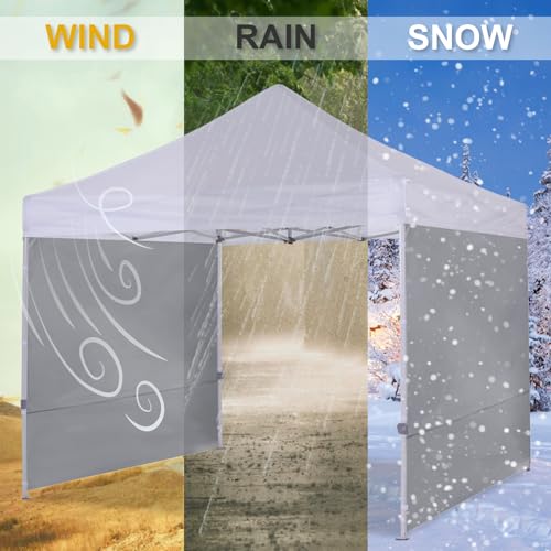 COOSHADE Instant Canopy SunWall 8x8 Canopy SideWall for Pop up Canopy Tent, 1 Pack Sidewall Only, Grey - color: Gray, size: 8x8-Standard