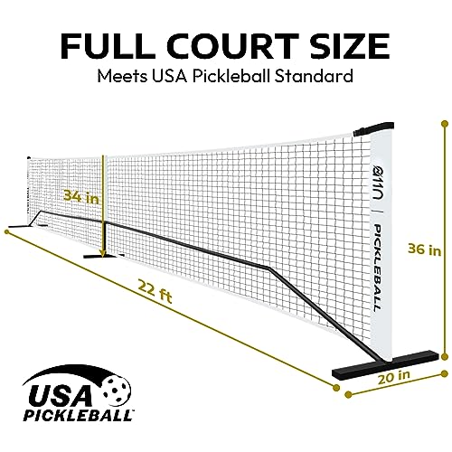 A11N SPORTS Designed for All Weather Conditions with Steady Metal Frame and Strong PE Net, Regulation Size Net with Carrying Bag- 22’ Wide x 36” Tall, Indoor/Outdoor Use - color: White