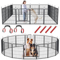 Musen Dog Playpen Indoor Outdoor, 16 Panels Dog Pen 32" Height Dog Fence Exercise with Doors for Large/Medium/Small Dogs, Portable Pet Playpen for Yard RV Camping, Hammer Paint Finish (Patent Pending)