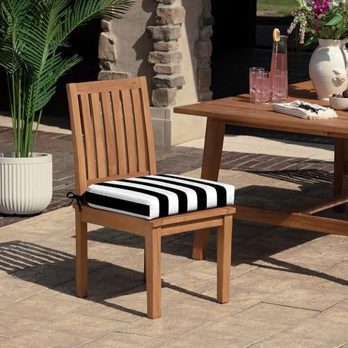 Arden Foam Outdoor Round Back Seat Cushion Kit, 20 x 19, Made with ProFoam, Rain-Proof, Fade Resistant, Black Cabana Stripe - color: Black Cabana Stripe, style: 20 x 19 Foam Rounded Back Seat Cushion