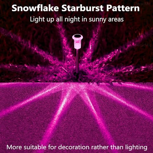 DenicMic Solar Lights Outdoor 10 Pack Waterproof Pink LED Stainless Steel Stake Outside Lights for Yard Pathway Garden Driveway Walkway Landscape Path Lighting Mothers Day Gifts for Mom - color: Pink 10Pack