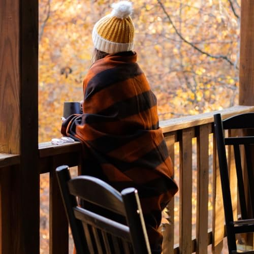 Arcturus Military Wool Blanket - Warm, Thick, Washable - Great for Outdoors, Camping, Stadium Blanket, Picnics, Travel - Car & Bushcraft Survival Kits - color: Orange Buffalo