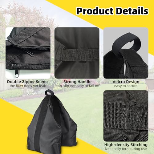 Canopy Weights Sandbags Set of 4，Extra Large Heavy-Duty 1680D Pop Up Tent Sand Bags for Instant Outdoor Sun Shelter Canopy，Patio Umbrella（Without Sand） - color: New 240lbs