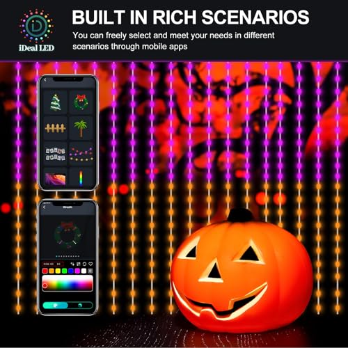 HXWEIYE 300LED Fairy Curtain Lights, 9.8x9.8Ft USB Plug-in 8 Modes Christmas String Hanging Lights with Remote for Bedroom Backdrop Wedding Indoor Wall Decor, RGB Color Changing, Standard – 1 Pack - color: RGB Color Changing, size: Standard – 1 Pack