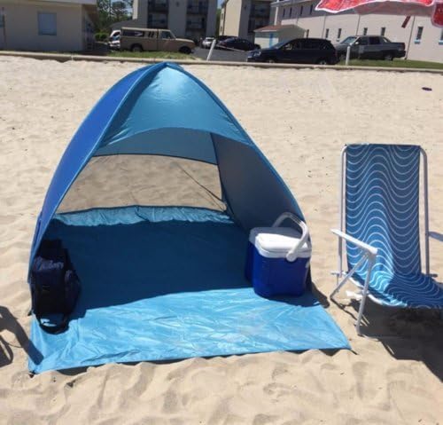 Pop Up Beach Camping Tent UPF 50+ for Uv Sun Protection, Waterproof Sun Shades Beach Umbrella for Family for Outdoor Patio, Fishing, Picnic, Pool Parties (Green)