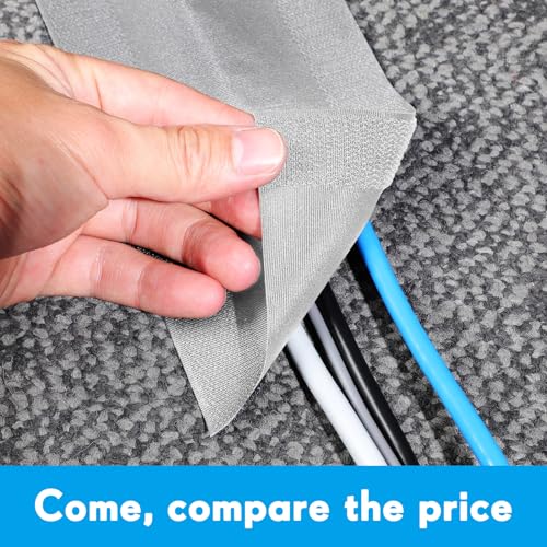 Syhood Cord Cover Floor Cable Protector Carpet Wire Cover Floor Cable Management for Office Carpet Organized and Protect(4 Inch X 50 Feet,Gray) - color: Gray, size: 4 Inch X 50 Feet