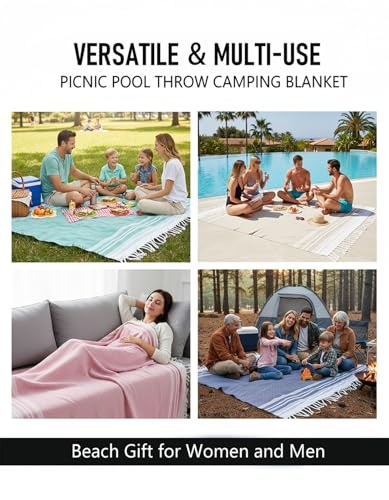 Large Throw Blanket Yoga Blanket Turkish Beach Towel Mens Birthday Gift Idea Dad Father Day Husband Brother Uncle Boyfriend Male Grandpa Him Appreciation Thank You Retirement 60th 50th 40th 30th - color: Grey Dark, size: Extra Large 82"x88"（208x224cm）