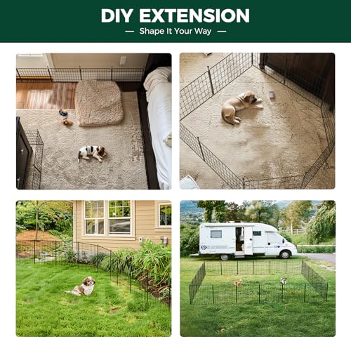 FXW MiniPaws Unleashed Dog Playpen, Expandable & Portable Design for Yard, RV Camping and Indoor Use, for Small and Medium Dogs, 32-inch 8 Panels - size: 32"H