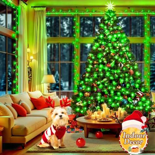 KNONEW 403ft 1000 LED Christmas String Lights Outdoor 8 Modes & Timer Fairy Light Plug in Waterproof LED Wedding Lights for Xmas Yard Tree Party Holiday Decor (Green) - color: Green, size: 403FT 1000 LED