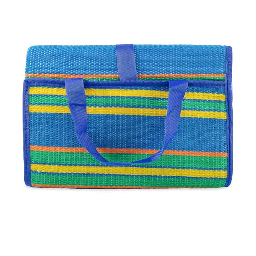 Camco Handy Mat with Strap - Perfect for Picnics, Beaches, RV and Outings - Blue/Green - 60" x 78" (42806) - color: Blue/Green, size: 5' x 6'6" (Rectangular)