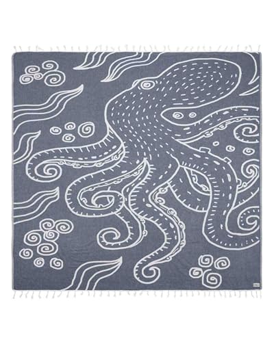 Sand Cloud Extra Large Turkish Beach Towel - Sand Free - 100% Organic Turkish Cotton Yarn - Quick Dry Towel for Beach, Picnic, Blanket or Bath - As Seen on Shark Tank - Marine Life (Ozy) - color: Ozy, size: X-Large