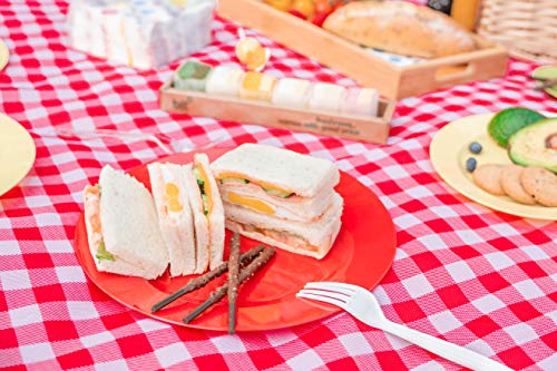 POSATE Plastic Plates Disposable 60 PCS, Heavy Duty 30 Dinner Plates 10.25" and 30 Dessert Plates 7.5" for Party, Red - color: Red
