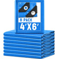 8 Pack 4 x 6 ft 5.5 Mil Small Tarps Heavy Duty Waterproof Tarp Multi Purpose Tent Cover for Home Boats Cars Camping Patio Furniture Roof Emergency Rain Protective Cover, Blue - color: Blue, size: 4 x 6 ft