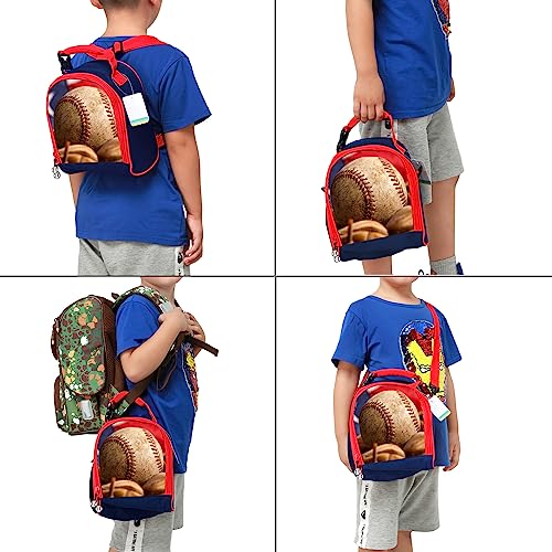 Kids Lunch Box, Lunch Tote Bags for Boys Insulated Soft Bag Back to School Thermal Meal Tote Kit Baseball Flag - color: Baseball Falg