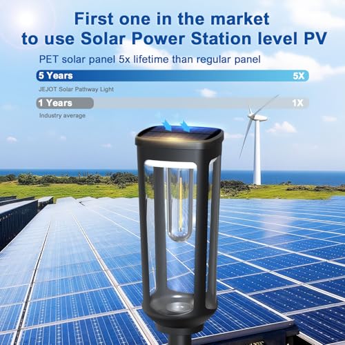 Solar Pathway Lights Outdoor Waterproof IP65, 2 Pack Cool White Solar Walkway Lights, Auto On/Off Outdoor Light for Lawn Garden Patio Driveway Decor Landscape Lighting - color: Cool Light, size: 2 Pack