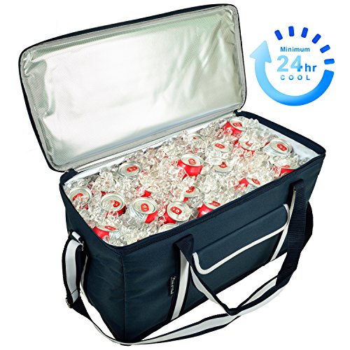 Picnic at Ascot 64 Can Capacity Heavy Duty Collapsible Leakproof Cooler- Designed & Quality Approved in The USA - color: Navy