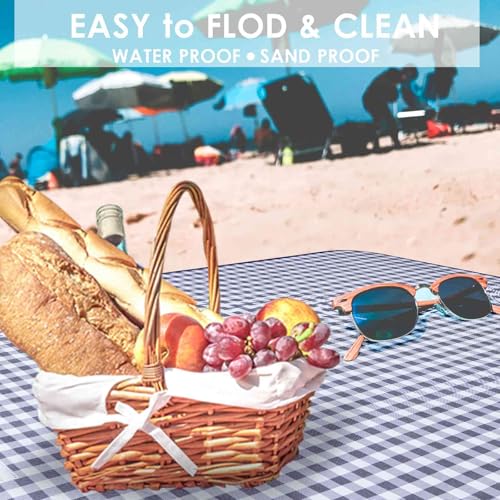 Picnic Beach Blanket Extra Large, XL Sandproof Waterproof Outdoor Camping Blankets 80x60in, Sand Free Oversized Mat, Quick Drying Portable Mats for Travel, Hiking, Music Festival, Lawn-Dark Blue - color: Dark Blue