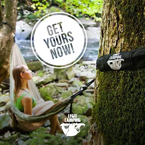 Legit 2 Person Camping Hammock - Double Tree Hammock - Portable & Heavy Duty - Perfect for Outdoor & Travel - color: Ruby / Charcoal