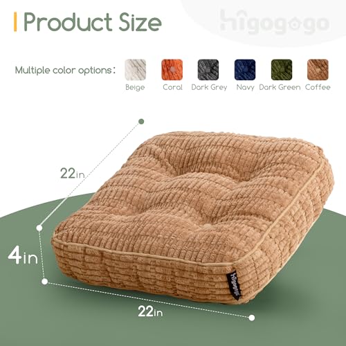 Washable Floor Pillow Cushion for Adults, Meditation Cushion Pillow, Removable Tufted Blended Corduroy Cover, Large Square Floor Sitting for Tatami Living Room or Yoga, 2Pack, Machine Washable - color: Square Coffee, size: 4" Thick(pack of 2)