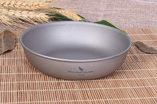 iBasingo Titanium Pan Dish Plate with Carry Mesh Bag Ultralight for Outdoor Camping Tableware Cookware Mess Kit A-Ti1101T - color: S-Ti1101T