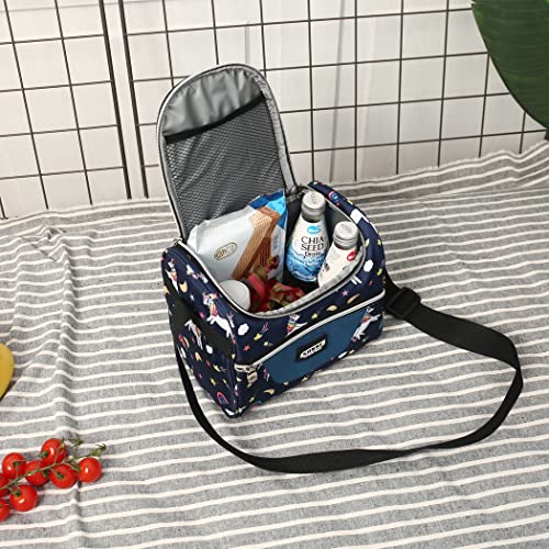 Lunch Bag insulated Cooler Lunch Box Tote 7L Blue Unicorn Bento Bags - color: 7L Blue Unicorn